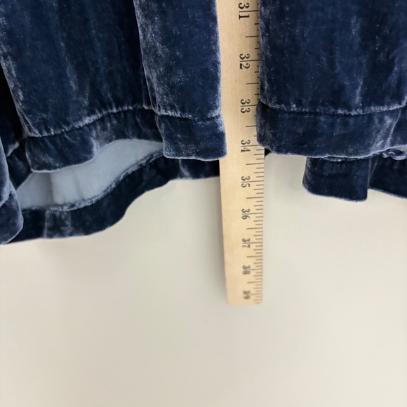 CP Shades Regina Blue Crushed Velvet Pintucked Tunic Dress Lagenlook Size L - Picture 8 of 9